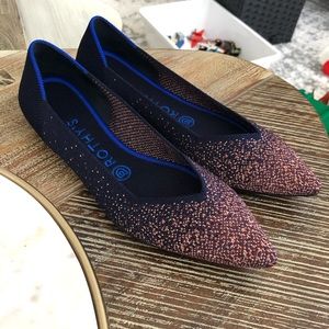 Rothy’s pointed flat - midnight/rosegold